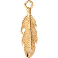日本紐釦貿易 フェザー チャーム ゴールド W8×H27mm 10個入 A22-54-10 1袋10個入(3袋、合計30（直送品）