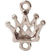 日本紐釦貿易 王冠B チャーム シルバー W12×H15mm 2個入 A22-59 1袋2個入(5袋、合計10個（直送品）