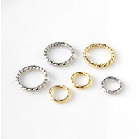 日本紐釦貿易 デザイン丸カン 外径φ8mm ゴールド A24-37G 1袋20個入(5袋、100個（直送品）