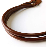 日本紐釦貿易 本革撥水加工持ち手 45cm 赤茶 2本1組 KT92-A 1袋2本1組(2袋、合計2組（直送品）