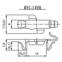 竹内工業 工業用プラスチックファスナー リユースワイヤープレスクランプ RFC-14V0 1個（直送品）