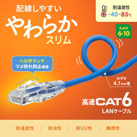 サンワサプライ  カテゴリ6LANケーブル（スリム、やわらか、ツメ折れ防止コネクタ） KB-SL6YS-05BL（直送品）