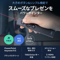 サンワサプライ USB充電式 パワーポインター LP-RF116BK 1個（直送品）
