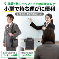 サンワサプライ ワイヤレスマイク付き拡声器スピーカー(バッテリー内蔵・ワイヤレスマイク1本対応) MM-SPAMP17 1個（直送品）