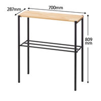 COLLEND（コレンド） コンソールテーブル 下棚付 幅700×奥行287×高さ809mm ブラック AS-CT-BK 1台 オリジナル
