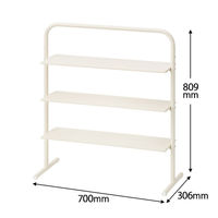 COLLEND（コレンド） シューズラック 棚板3段 幅700×奥行306×高さ809mm ホワイト AS-SR-WH 1台 オリジナル