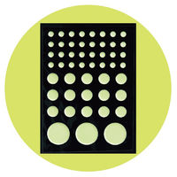 レモン 蓄光シール 丸型 3サイズ 887531x10 SET 1箱(50枚×10パック入)