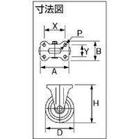 シシクアドクライス スタンダードプレスキャスター ウレタン車輪 固定 100径 UWK-100 1個