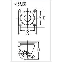 【アウトレット】ユーエイ プレート式 自在 低床キャスター モノマーキャストナイロン 車輪径100mm UHG-100MC 1個