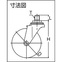 ユーエイ ねじ込み式 自在 キャスター エラストマー 車輪径75mm Lタイプ LT-75EL-M12-14 1個