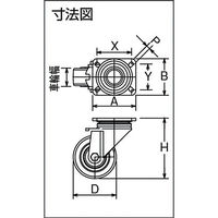 【アウトレット】シシクSISIKUアドクライス 低床重荷重用キャスター 自在 80径 GSPO車輪 LH-GSPO-80K 1個