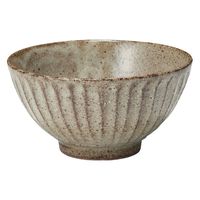 無印良品 信楽焼 飯碗 しのぎ 大 透明釉 約直径13cm 1セット（1個×5） 良品計画