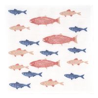 しあわせ重ねふきん 7枚重ね 蚊帳生地ふきん 台ふきん 食器拭き 30×30cm さかな 日本製 1枚 藤栄