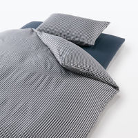 無印良品 再生ポリエステル 乾きやすい 敷ふとんカバー 100×200-210cm用 ネイビー 良品計画