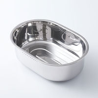 貝印 洗い桶 ステンレス 小判型 ゴム脚付 ニュークックデイ DF1489 1個