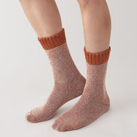 【メンズ】無印良品 紳士 足なり直角 パイル編み 厚手ルームソックス 25～27cm スモーキーオレンジ 良品計画