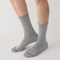 【メンズ】無印良品 紳士 足なり直角 あったか綿 足首に沿う靴下 ウール入り 25～27cm グレー 良品計画