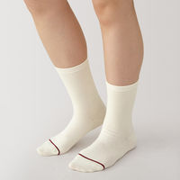 【レディース】無印良品 婦人 足なり直角 履き口やわらか あったか綿 靴下 ウール入り 口ゴムなし 23～25cm オフ白