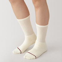 【レディース】無印良品 婦人 足なり直角 あったか綿 厚手靴下 ウール入り 無地 23～25cm オフ白 良品計画