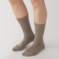 【レディース】無印良品 婦人 足なり直角 あったか綿 厚手靴下 ウール入り 無地 23～25cm グレイッシュブラウン 良品計画