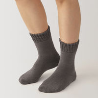 【レディース】無印良品 婦人 足なり直角 パイル編み 厚手ルームソックス 23～25cm モカブラウン 良品計画