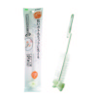 マイパスティ くるくるポット・ステンボトルブラシ 長いボトルの底も洗える ハンドルタイプ グレー 1個 オーエ