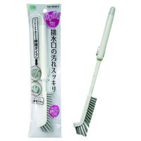 マイパスティ のびのび排水口ブラシ 洗いやすい直角ブラシ 伸縮タイプ ホワイト 1個 オーエ