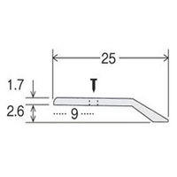 ヒナカ BIM（ビム） じゅうたん押え　への字　25巾　シルバー　穴あき　1000ｍｍ　1本　D301-1H（直送品）
