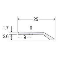 ヒナカ BIM（ビム） じゅうたん押え　への字　25巾　シルバー　穴あき　1000ｍｍ　1本　D324-1H（直送品）