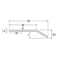 ヒナカ BIM（ビム） ステンレス　じゅうたん押え　への字　50巾　　穴なし　1000ｍｍ　1本　D325-1（直送品）