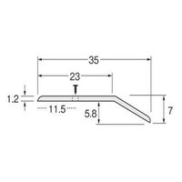 ヒナカ BIM（ビム） ステンレス　じゅうたん押え　への字　35巾　　穴なし　2000ｍｍ　1本　D332-2（直送品）