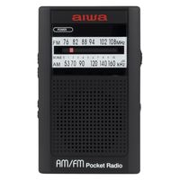 アイワマーケティングジャパン ラジオ ポータブルポケット型 巻取式イヤホン 電池式 AM/FM(ワイドFM) GAA4-PPR0003(BK) 1台