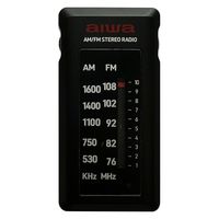 aiwa（アイワ） 軽量・小型 ラジオ ポケットラジオ 電池式 AM/FM（ワイドFM対応） GAA4-PPR0004（BK） 1台