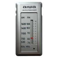 aiwa（アイワ） 軽量・小型 ラジオ ポケットラジオ 電池式 AM/FM（ワイドFM対応）GAA4-PPR0004(SV) 1台