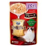 銀のスプーン 三ツ星グルメ フレーク 15歳から ささみ・まぐろ入りかつお 35g 4袋 キャットフード パウチ