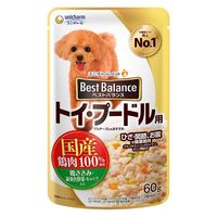ベストバランス トイプードル用 鶏ささみ・緑黄色野菜・キャベツ入り 60g 4袋 国産 ドッグフード パウチ