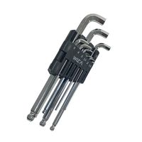 アークランズ WIZ’A ショートヘッド六角棒レンチ&ボールポイント 9本組 WZBPー09 1セット(2個)（直送品）