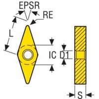 セコ・ツールズ・ジャパン セコ 旋削ISOネガインサート(超硬/サーメット) TS2500 VNGG160402-M1 1セット(5個)（直送品）