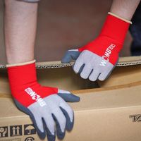 東和コーポレーション トワロン 天然ゴム背抜き手袋 WOMBーMF2高視認 レッド S 743-S 1双 558-4080（直送品）