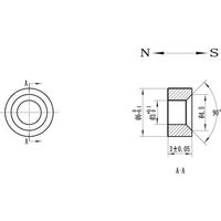 マグエバー ネオジム磁石 丸型 NCー6R 皿穴付 M3 11NC06R1416 1個 577-8377（直送品）