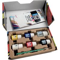 ペベオ・ジャポン Pebeo セタカラーレザー(革用)スターターボックス(20mlx5色+45mlデグレイザー)+筆1本 295681 1個（直送品）