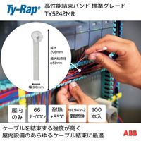 TYーRap 高性能ケーブルタイ(結束バンド)標準グレード(ナチュラル色)(小袋)幅3.6×長さ208mm100本入り TY5242MR（直送品）