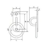 水本機械製作所 水本 ステンレス パッドアイ丸カン 丸カン内径60mm 32mm×100mm PDR-9 1個 849-2169（直送品）
