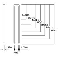 立川ピン製作所 立川ピン MA04ステープル 肩幅4mm 長さ12mm 5100本入り MA0412 1箱(5100本) 601-4582（直送品）