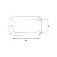 水本機械製作所 水本 ステンレス 四角リンク 線径6mm内幅25mm RQ-6-50 1個 849-2419（直送品）