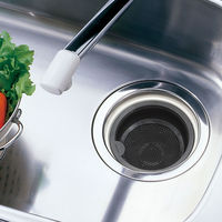 伸晃 ベルカ シンク 排水口カバー ごみ受け 浅型 ソフトタイプ ブラック SP-216BK 1個