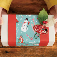 【クリスマス】ヘッズ クリスマスミントブルーギフトシールー2XMB-2S1袋（100枚）