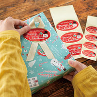 【クリスマス】ヘッズ クリスマスミントブルーギフトシールー1XMB-1S1袋（100枚）