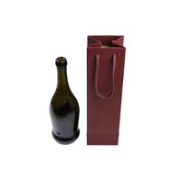 ハピラ 手提紙袋 スリム ワイン1本用 エンジ 1袋（10枚入） TES09SE