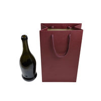 ハピラ 手提紙袋 スリム ワイン2本用 エンジ 1セット（50枚：10枚入×5袋） TES10SE